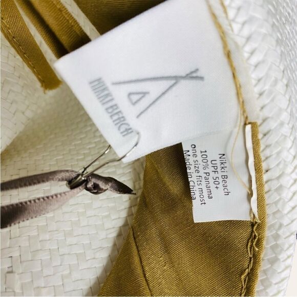 Nikki Beach Cosmos Crystal Straw Sun Hat UPF Protection Ivory One Size NEW - Picture 10 of 11